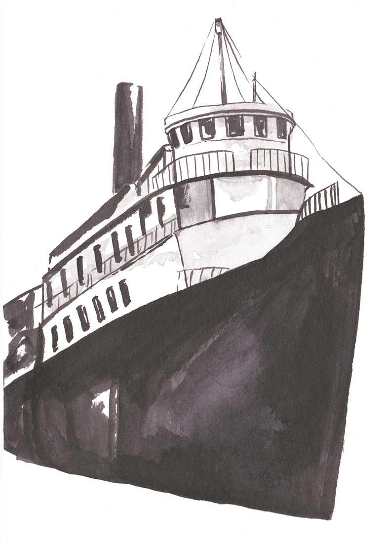 Hamburg liest die Elbe 2025 Illustration von Carlotta Kiefhaber