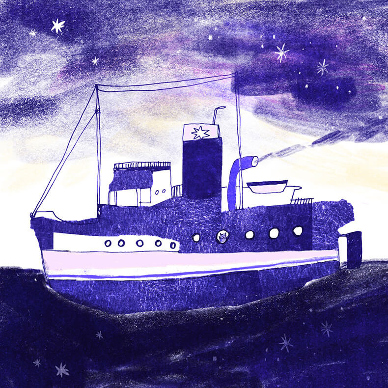 Hamburg liest die Elbe 2025 Illustration von Nina Hultsch
