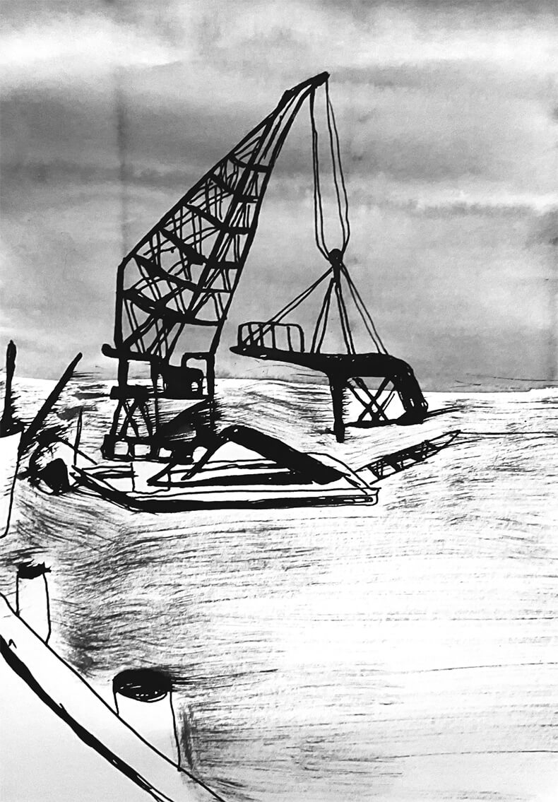 Hamburg liest die Elbe 2025 Illustration von Fanny Undritz