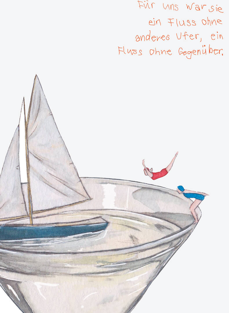 Hamburg liest die Elbe 2025 Illustration von Carlotta Kiefhaber
