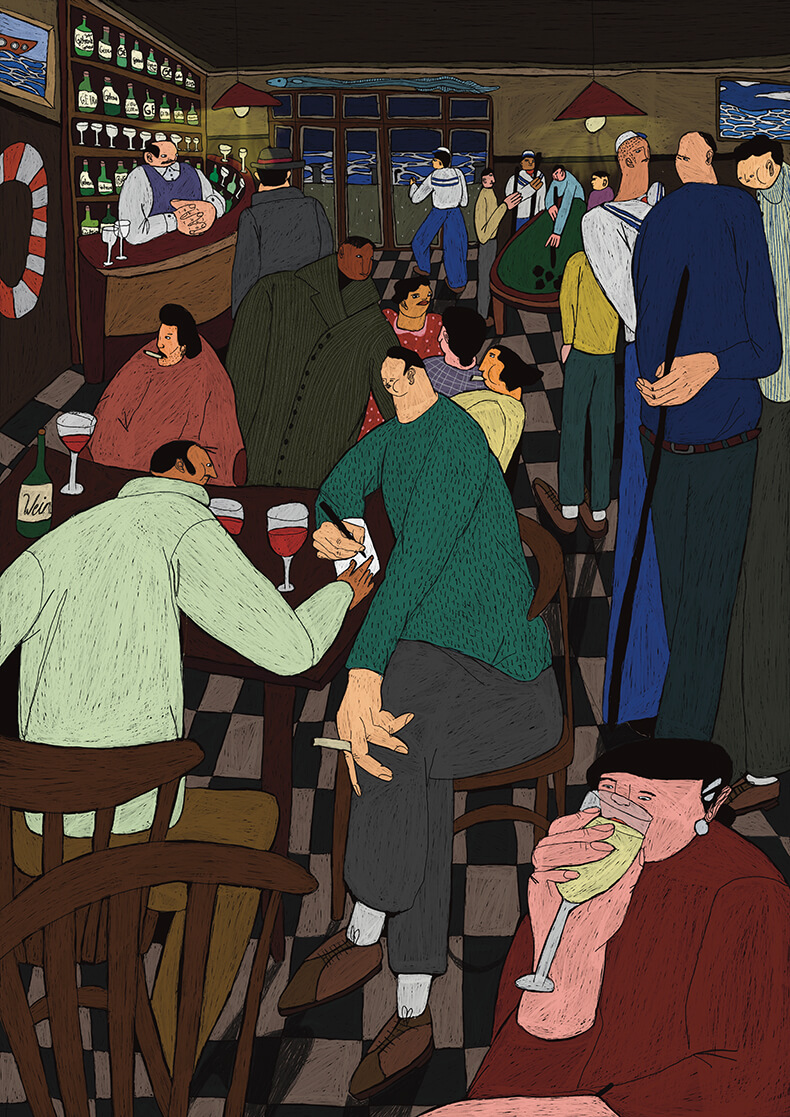 Hamburg liest die Elbe 2025 Illustration von Fanny Undritz