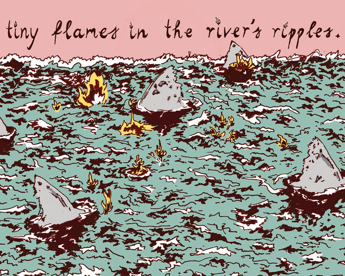 Hamburg liest die Elbe 2025 Illustration von Ronja Opladen