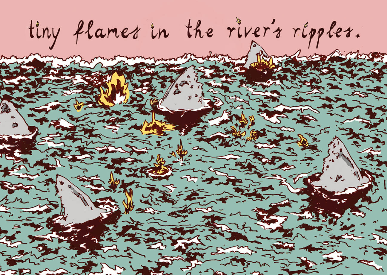 Hamburg liest die Elbe 2025 Illustration von Ronja Opladen
