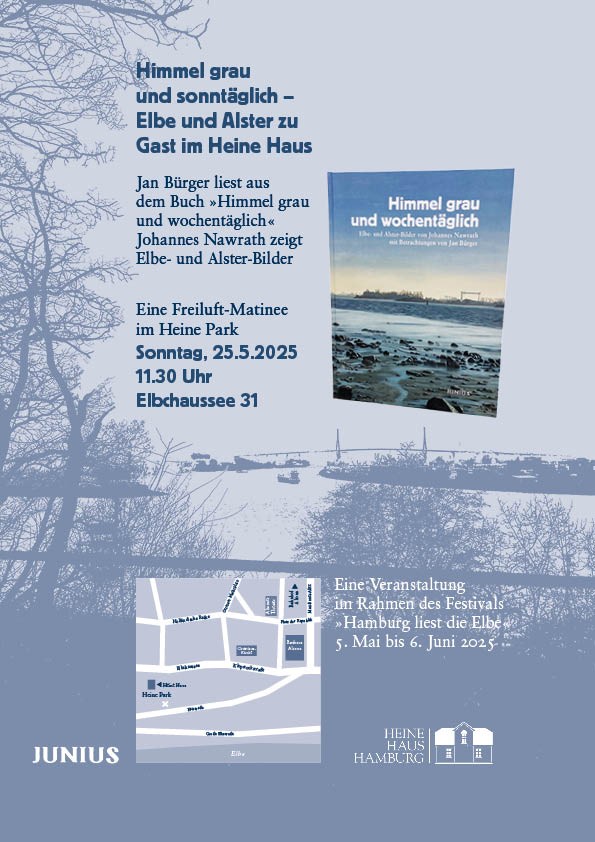 Hamburg liest die Elbe 2025 Flyer von Junius/Johannes Nawrath